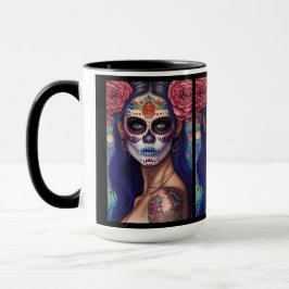 Sugar Skull Art - Rose und Romantik Tasse