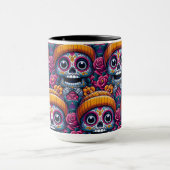 Sugar Skull Art - Skull in Beanie Calavera Tasse (Zentrum)