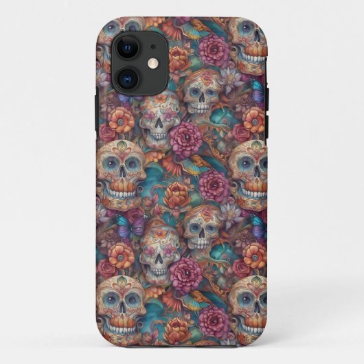 Sugar Skull Art - Skulls und Schmetterlinge Case-Mate iPhone Hülle (Rückseite)