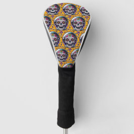 Sugar Skull Art - Sugar Skull Astronaut Golf Headcover