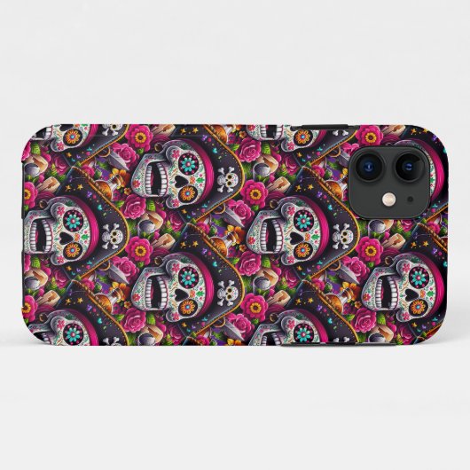 Sugar Skull Art - Swashbuckling Pirate Skull Case-Mate iPhone Hülle (Rückseite (Horizontal))
