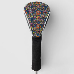 Sugar Skull Art - Tag des Toten Blitzes Golf Headcover