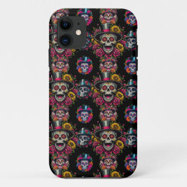 Sugar Skull Art - Top Hat Floral Fiesta Case-Mate iPhone Hülle