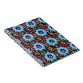 Sugar Skull Art - Top Hat Floral Fiesta (Sky Blue) Notizblock (Rechte Seite)