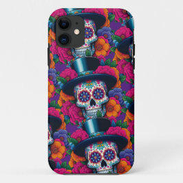 Sugar Skull Art - Top Hat Skull Case-Mate iPhone Hülle