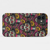 Sugar Skull Art - Top Hut und Sonnenblume Calavera Case-Mate iPhone Hülle (Rückseite (Horizontal))