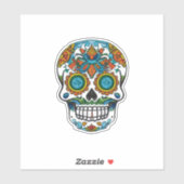 Sugar Skull Art - Traditionelle Farben Aufkleber (Blatt)