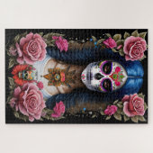 Sugar Skull Art - Traditionelle Frau Puzzle (Horizontal)