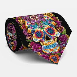 Sugar Skull Art - Traditionelle mexikanische Kunst Krawatte
