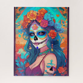 Sugar Skull Art - verschleierte Schönheit im pulsi Puzzle