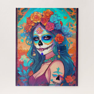 Sugar Skull Art - verschleierte Schönheit im pulsi Puzzle