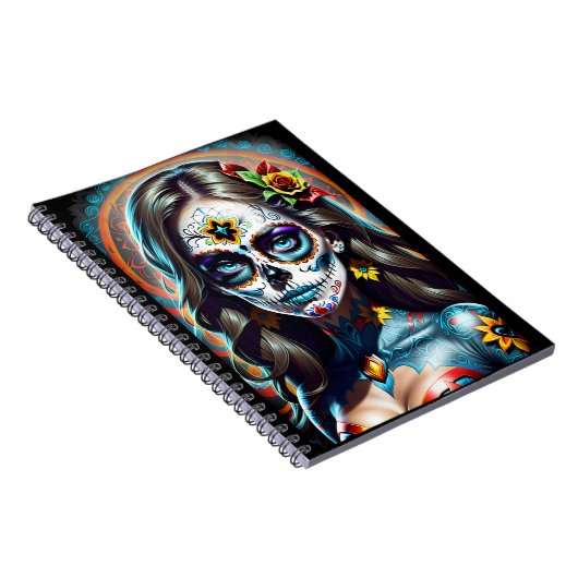 Sugar Skull Art - Vivid and Bold Notizblock (Rechte Seite)