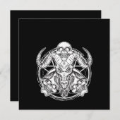 Sugar Skull Baphomet Ziegengeschenk Einladung (Vorne/Hinten)