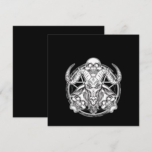 Sugar Skull Baphomet Ziegengeschenk Einladung (Vorne/Hinten)