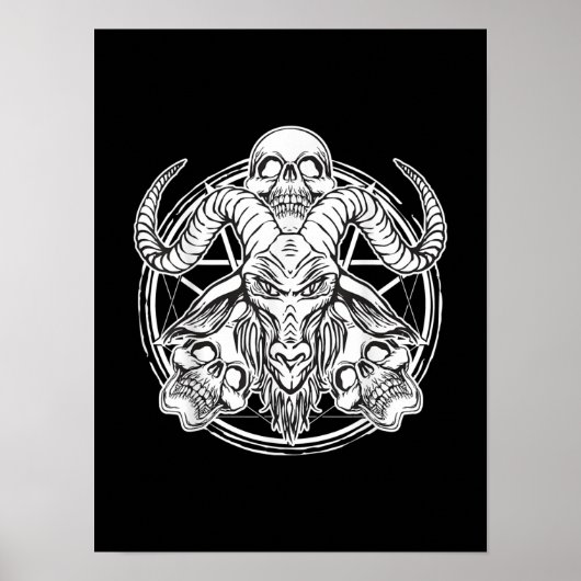 Sugar Skull Baphomet Ziegengeschenk Poster (Vorne)