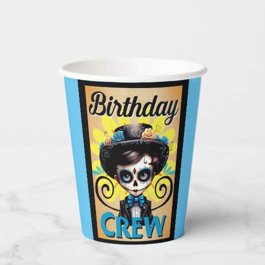 Sugar Skull Birthday Boy Pappbecher (Rückseite)