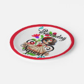 Sugar Skull Birthday Girl Pappteller (Schrägansicht)