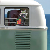 Sugar Skull Black Cat Aufkleber