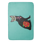 Sugar Skull Black Cat Badematte (Vorderseite Vertikal)