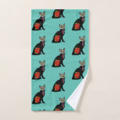 Sugar Skull Black Cat Badhandtuch Set (Handtuch)
