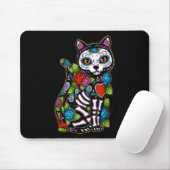 Sugar Skull Black Cat De Los Muertos Catrina Day O Mousepad (Mit Mouse)