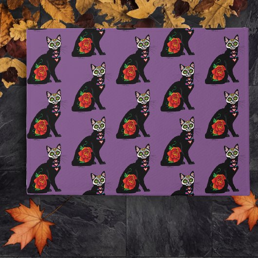 Sugar Skull Black Cat Fußmatte