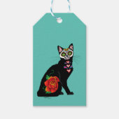 Sugar Skull Black Cat Geschenkanhänger (Vorderseite)