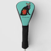 Sugar Skull Black Cat Golf Headcover (Vorderseite)