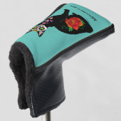 Sugar Skull Black Cat Golf Headcover (3/4 Vorderseite)