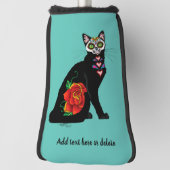 Sugar Skull Black Cat Golf Headcover (Rotieren 90)