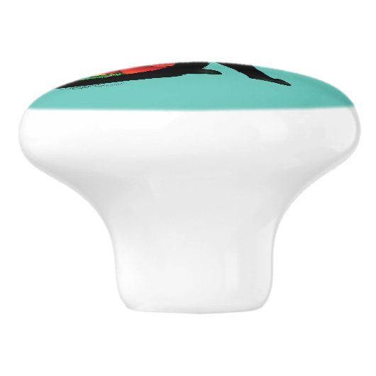 Sugar Skull Black Cat Keramikknauf (Seitenansicht)