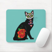 Sugar Skull Black Cat Mousepad (Mit Mouse)