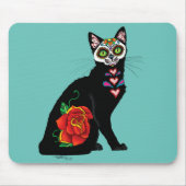 Sugar Skull Black Cat Mousepad (Vorne)