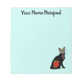 Sugar Skull Black Cat Notizblock (Vorderseite)