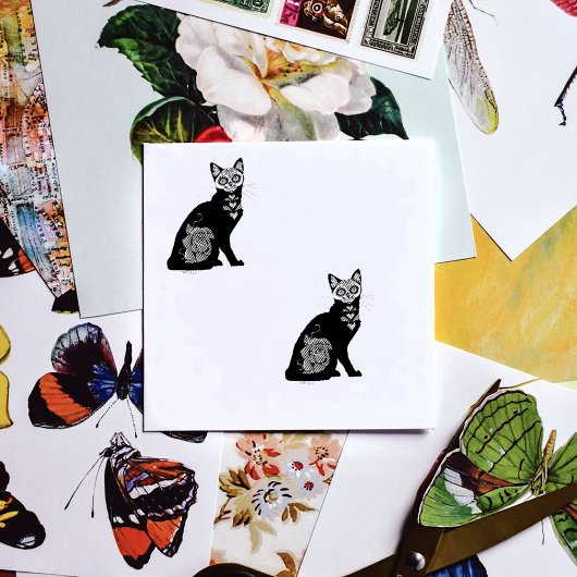 Sugar Skull Black Cat Permastempel