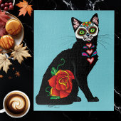 Sugar Skull Black Cat Puzzle