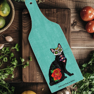 Sugar Skull Black Cat Schneidebrett
