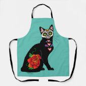 Sugar Skull Black Cat Schürze (Vorderseite)