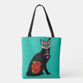 Sugar Skull Black Cat Tasche (Rückseite)