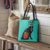 Sugar Skull Black Cat Tasche