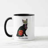 Sugar Skull Black Cat Tasse (Links)