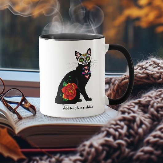 Sugar Skull Black Cat Tasse