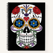 Sugar Skull Black-Day of the Dead Sketchbook Notizblock (Vorderseite)