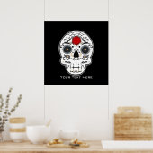 Sugar Skull Black & White Mexican Wall Art Print Poster (Küche)