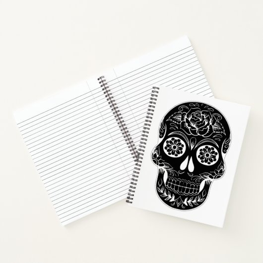 Sugar Skull Black & White Personalisiert Notebook Notizblock (Innenseite)