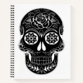Sugar Skull Black & White Personalisiert Notebook Notizblock (Vorderseite)