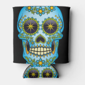 Sugar Skull Blue Floral Dosenkühler (Vorderseite)