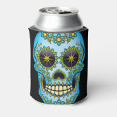 Sugar Skull Blue Floral Dosenkühler (Kanne Rückseite)