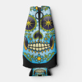Sugar Skull Blue Floral Flaschenkühler (Rückseite)