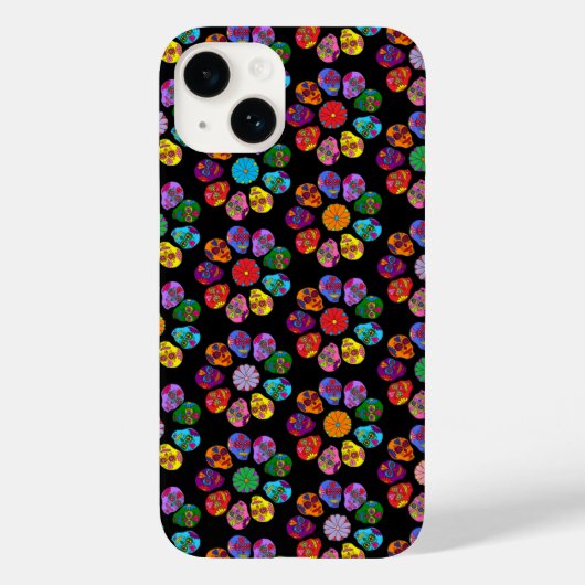 Sugar Skull Blume Case-Mate iPhone Hülle (Rückseite)